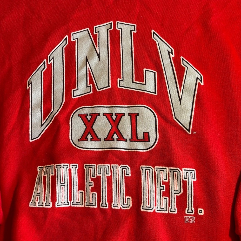 Vintage UNLV‎ Rebels Athletic Dept Red Crewneck Sweatshirt Large - Picture 2 of 8